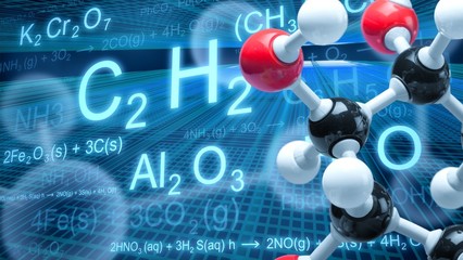 Close up of Molecular structure model on background