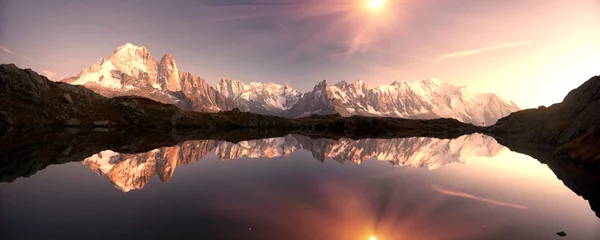 Stickers fenêtre Mont Blanc Lac Blanc Lacs Chamonix dans les Alpes