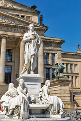 Schiller poet statue in front of the Konzerthaus. Berlin