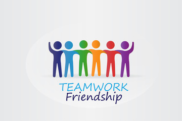 Logo teamwork friendship people
