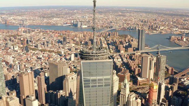 New York City from above early in the morning 4K