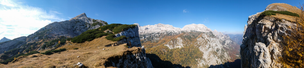 Fototapeta premium Triglav autumn panorama in Slovenia