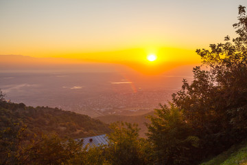 Sunrise in Kakheti, view from Sighnaghi. Georgia