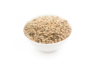 Raw Lentils in a bowl