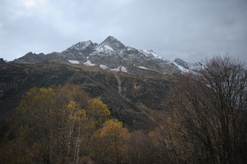 view of mountains in autumn