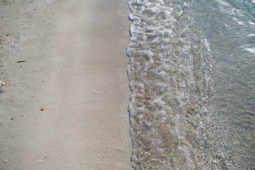 sea waves on the sandy beach