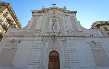 The frontage of the ancient church Saint Ferreol ,Marseille , South France