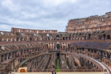 Fototapeta na wymiar Internal view of the Colosseum in Rome