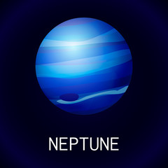 Neptune planet icon. Cartoon of neptune planet vector icon for web design