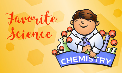Chemistry science concept banner. Cartoon illustration of chemistry science vector concept banner for web design