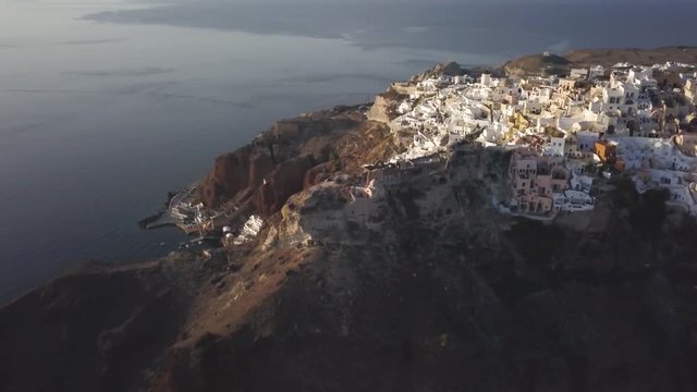 Scenic Byzantine Castle Ruins on island, aerial
