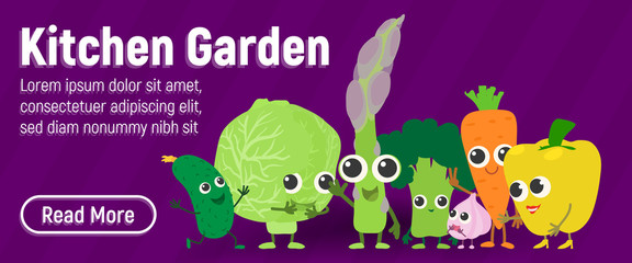 Kitchen garden concept banner. Isometric banner of kitchen garden vector concept for web, giftcard and postcard