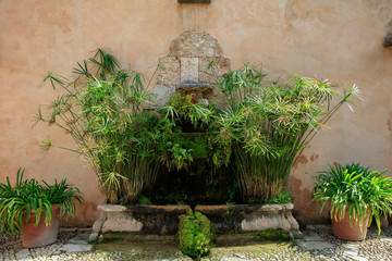 Fountain in the garden of Alfabia, Mallorca, Spain