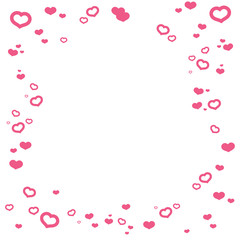 Fototapeta na wymiar Vector Illustration of a pink Background with Heart Confetti