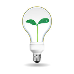 Save energy bulb icon. Realistic illustration of save energy bulb vector icon for web design isolated on white background