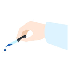 Hand pipette icon. Flat illustration of hand pipette vector icon for web design