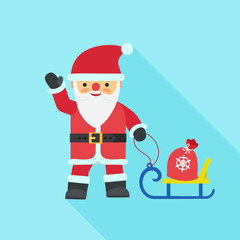 Santa claus icon. Flat illustration of santa claus vector icon for web design