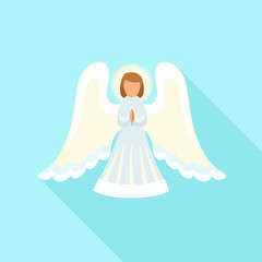 Christmas angel icon. Flat illustration of christmas angel vector icon for web design