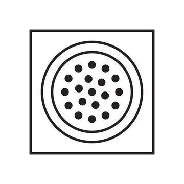 recommend clip art: Drain hole, line sink drain icon, black isolated on white background, vector illustration.
