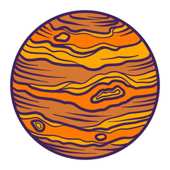 Jupiter planet icon. Hand drawn illustration of jupiter planet vector icon for web design © nsit0108