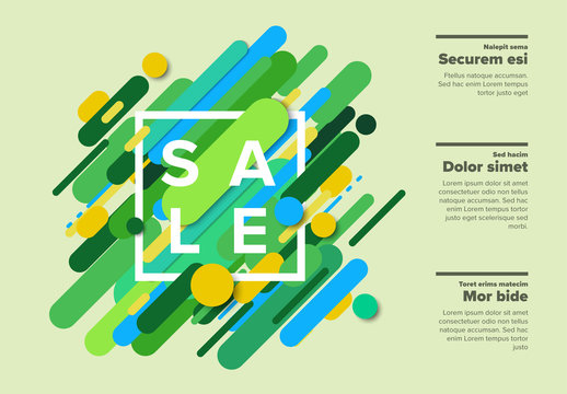Sale Flyer Layout with Green Accents