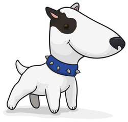 Happy Bull Terrier Posing for a Picture, Vector Illustration