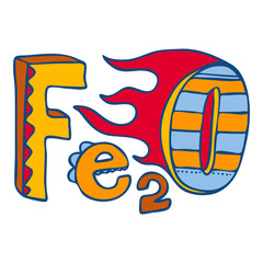 Iron oxide icon. Hand drawn illustration of iron oxide vector icon for web design