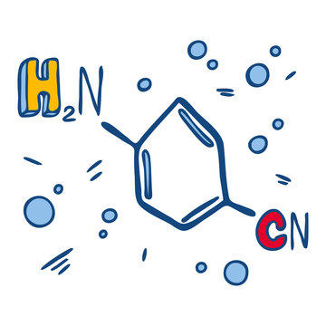 Cyanamide formula icon. Hand drawn illustration of cyanamide formula vector icon for web design