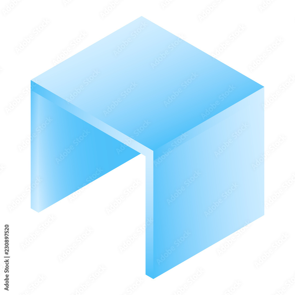 Poster cube table icon. isometric of cube table vector icon for web design isolated on white background