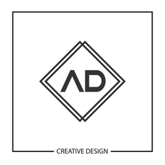 Initial Letter AD Logo Template Design Vector Illustration