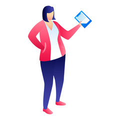 Woman manager icon. Isometric of woman manager vector icon for web design isolated on white background