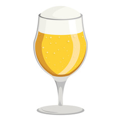 Glass of beer on a white background, vector illustration, EPS 10.