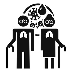 Old man woman icon. Simple illustration of old man woman vector icon for web design isolated on white background