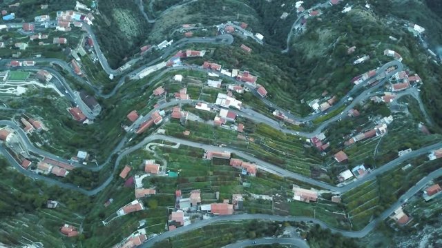 Coastal roads in San Michel, overhead aerial