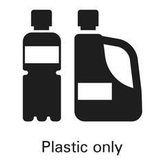Plastic only icon. Simple illustration of plastic only vector icon for web design isolated on white background