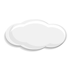 White cloud icon. Cartoon of white cloud vector icon for web design isolated on white background