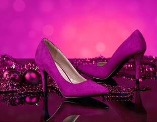 Stylish women's shoes. Pink special occasion women's shoes