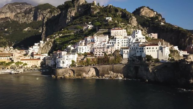 Architecture on Amalfi coast, aerial
