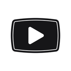 Play button icon. Video pictogram, flat vector sign isolated on white background.