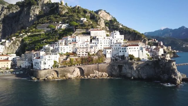 Aerial, travel destination in Amalfi
