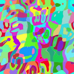 Fototapeta na wymiar abstract curve shape painting with doodles. Smooth bend shape filled with bright colors seamless pattern.