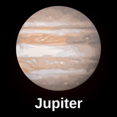 Jupiter planet icon. Realistic illustration of jupiter planet vector icon for web design © nsit0108