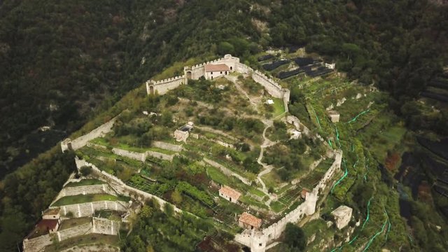 Scenic Castello di San Nicola Thoro-Plano in Italy, aerial