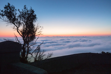 View from Santuari de Sant Salvador, Mallorca/ Spain at Sunrise