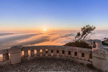 View from Santuari de Sant Salvador, Mallorca/ Spain at Sunrise