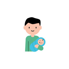 baby, father cartoon icon. Element of family cartoon icon for mobile concept and web apps. Detailed baby, father icon can be used for web and mobile