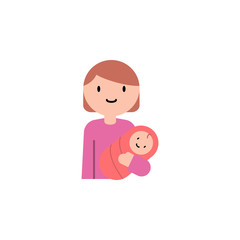 baby, mother cartoon icon. Element of family cartoon icon for mobile concept and web apps. Detailed baby, mother icon can be used for web and mobile