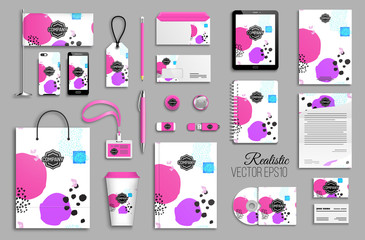 Corporate identity template set for business stationery mock-up