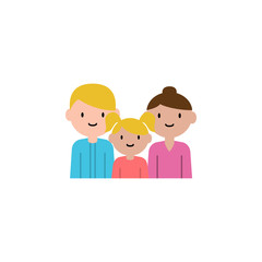 Obraz na płótnie Canvas mother, father, daughter cartoon icon. Element of family cartoon icon for mobile concept and web apps. Detailed mother, father, daughter icon can be used for web and mobile