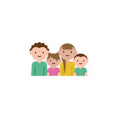 mother, father, son, daughter cartoon icon. Element of family cartoon icon for mobile concept and web apps. Detailed mother, father, son, daughter icon can be used for web
